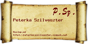 Peterka Szilveszter névjegykártya